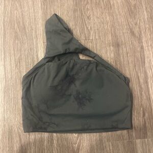 ALPHALETE | Alphalux Asymmetrical One Shoulder Sports Top - Small Storm Gray